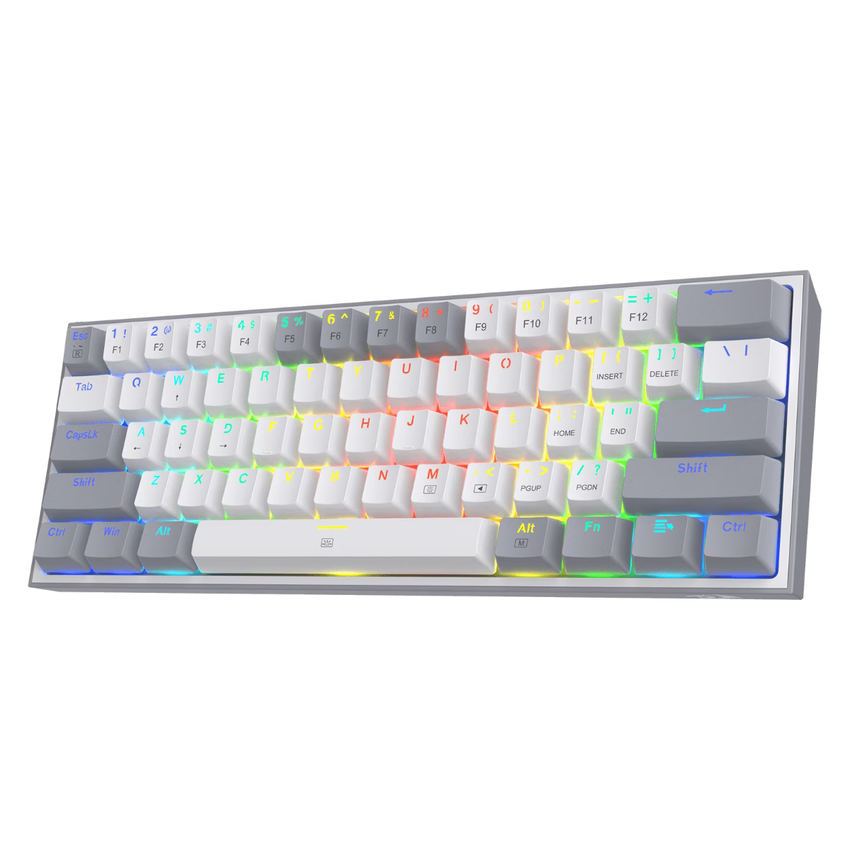 Redragon FIZZ K617 60% Mechanical Keyboard, Red Key Switches, Hot-Swappable, Detachable Type-C Cable, Pro Software Customizable RGB, Full Rollover 61-Keys, White/Gray | K617-RGB – Buy Online