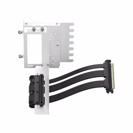 Fractal Design Flex 2 Vertical Riser Bracket, Vertical GPU bracket, PCIe Riser cable 195 mm, 2 x 6-32 Captive screws, 2 x 6-32 Thumbscrews for PCI slot, 4 x 6-32 Screws for Riser cable & Bracket, White | FD-A-FLX2-002 thumbnail 3