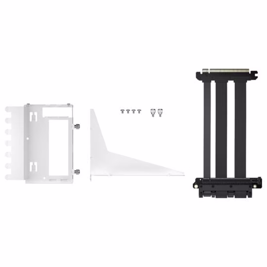 Fractal Design Flex 2 Vertical Riser Bracket, Vertical GPU bracket, PCIe Riser cable 195 mm, 2 x 6-32 Captive screws, 2 x 6-32 Thumbscrews for PCI slot, 4 x 6-32 Screws for Riser cable & Bracket, White | FD-A-FLX2-002 thumbnail 7