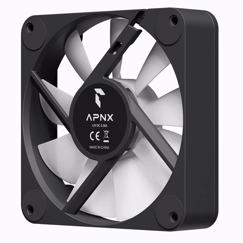 APNX FP1-RQ 120 PWM ARGB Reverse Case Fan, 1200 RPM, 48.5 CFM Fan Airflow, 31.6 dBA Fan Noise Level, Hydraulic Bearing Type, Black | APF3-PF11247.11 thumbnail 5