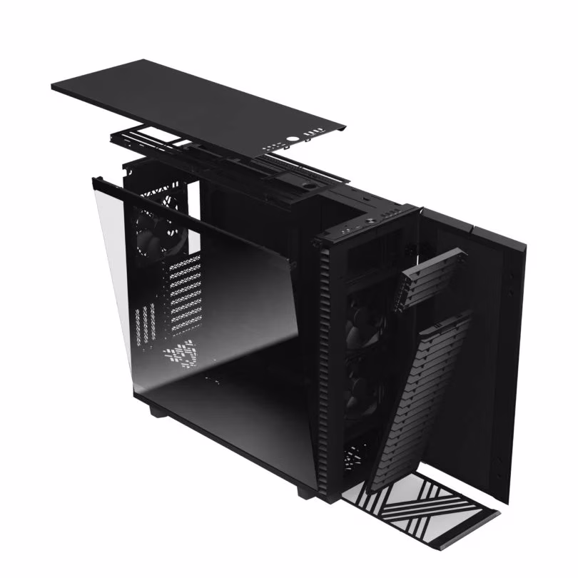 Fractal Define 7 XL Dark Tint Tempered Glass Mid Tower Case, 11 x 120 mm or 9 x 140 mm, 9 + 3 Expansion slots, 2x 5.25??? drive mounts, 1 x 120/140 mm, (1 x Dynamic X2 GP-14 included)  Black | FD-C-DEF7X-03 thumbnail 9