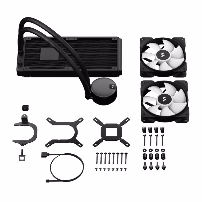 Fractal Design Lumen S24 V2 RGB 240mm Liquid CPU Cooler, 2x Aspect 12 RGB PWM Fans, 400mm Tube, 90?? Intervals, Pre-Applied Thermal Paste, 6 ARGB LEDs, Support LGA 1700/AM5, Black | FD-W-L1-S2412 thumbnail 6