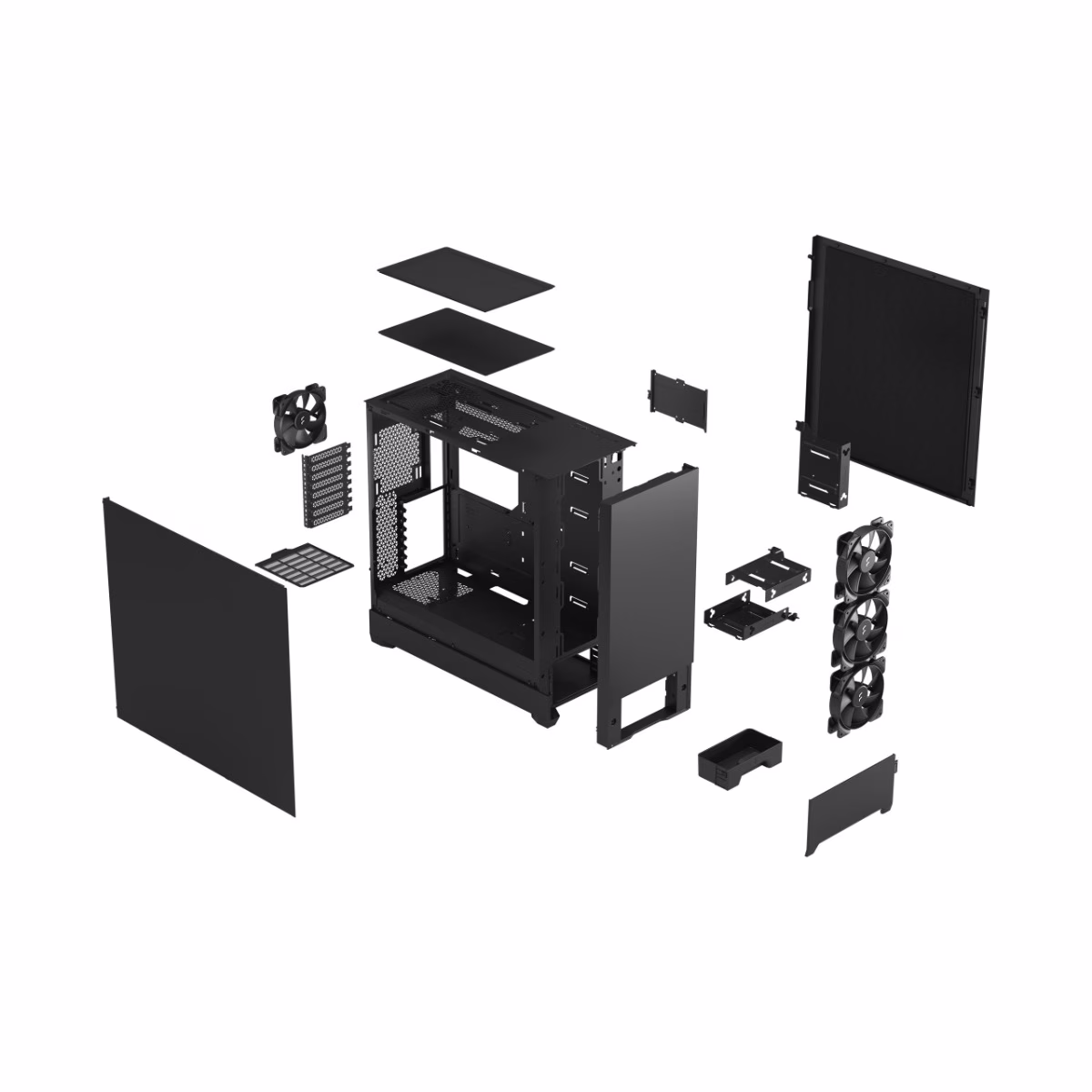 Fractal Design Pop XL Silent Mid-Tower Case, Up to 360mm & 6x120mm Fan Support, Hidden Compartment, Boosting Airflow, USB-C I/O Panel, Black Silent | FD-C-POS1X-02 thumbnail 4