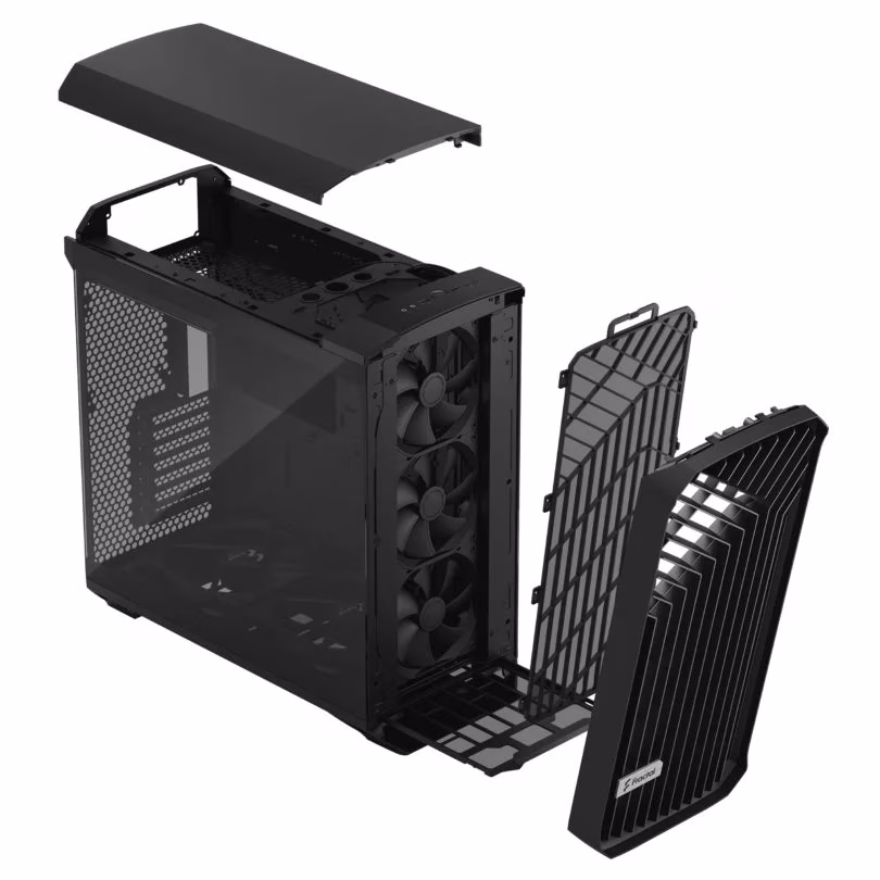 Fractal Design Torrent Full Tower Case, 2x 180 PWM & 3x140 mm fans, Motherboard Supports Upto E-ATX, PSU Supports Upto ATX , GPU max length 461 mm, 6x Drive mounts, 7x Expansion slots, Fixed cable straps, Black TG Light | FD-C-TOR1A-01 thumbnail 9