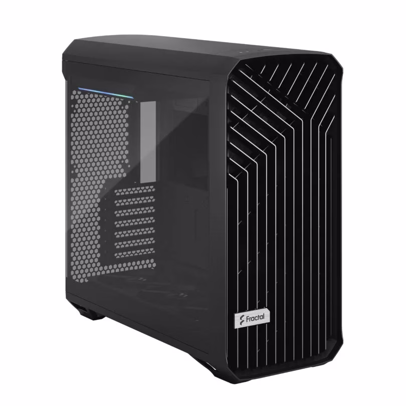 Fractal Design Torrent Full Tower Case, 2x 180 PWM & 3x140 mm fans, Motherboard Supports Upto E-ATX, PSU Supports Upto ATX , GPU max length 461 mm, 6x Drive mounts, 7x Expansion slots, Fixed cable straps, Black TG Light | FD-C-TOR1A-01 image