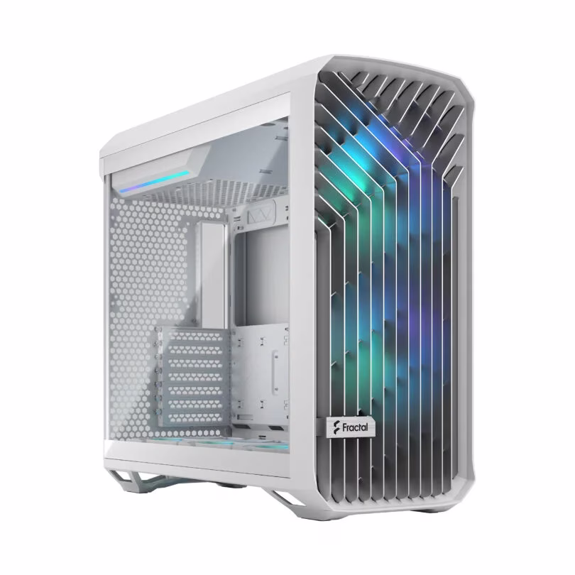 Fractal Design Torrent Full Tower Case, 2x 180 RGB PWM & 3x140 Mm Fans, Motherboard Supports Upto E-ATX, PSU Supports Upto ATX , GPU Max Length 461 Mm, 6x Drive Mounts, 7x Expansion Slots, Fixed Cable Straps, White RGB TG Clear | FD-C-TOR1A-07 thumbnail 3