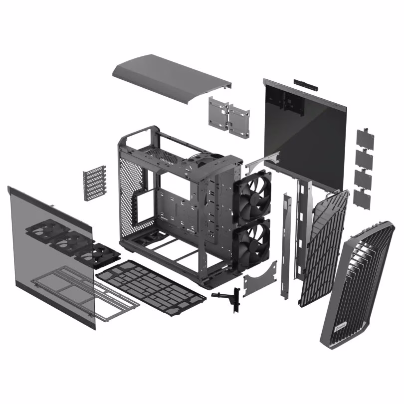 Fractal Design Torrent Full Tower Case, 2x 180 PWM & 3x140 Mm Fans, Motherboard Supports Upto E-ATX, PSU Supports Upto ATX , GPU Max Length 461 Mm, 6x Drive Mounts, 7x Expansion Slots, Fixed Cable Straps, Gray TG Light | FD-C-TOR1A-02 image