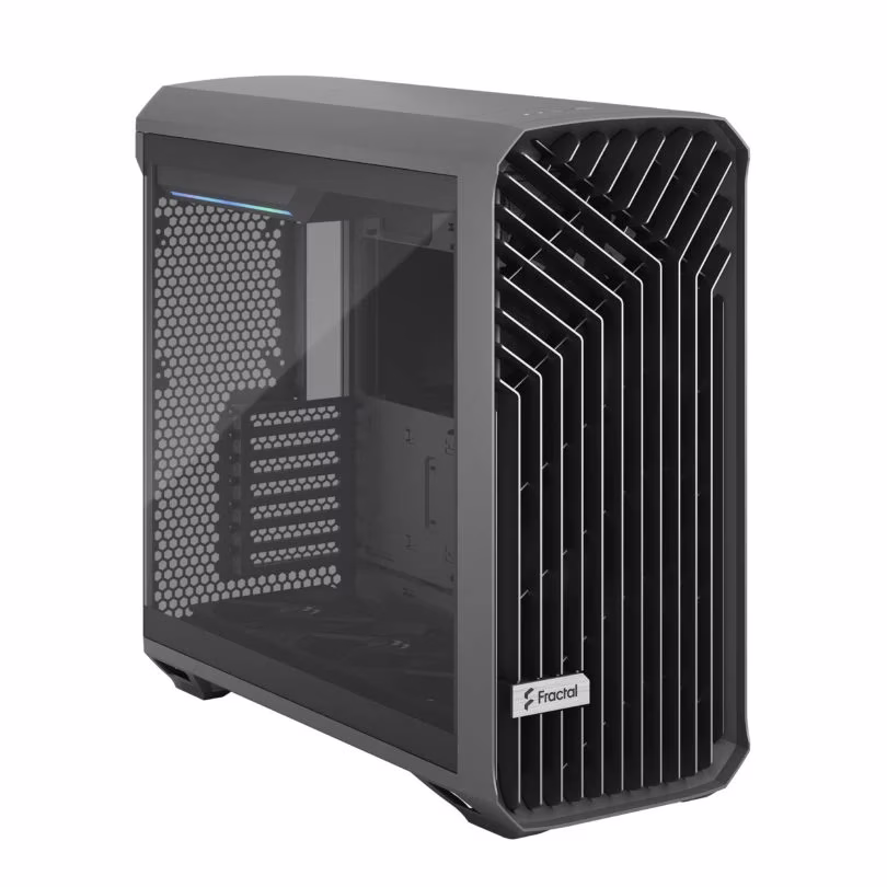 Fractal Design Torrent Full Tower Case, 2x 180 PWM & 3x140 Mm Fans, Motherboard Supports Upto E-ATX, PSU Supports Upto ATX , GPU Max Length 461 Mm, 6x Drive Mounts, 7x Expansion Slots, Fixed Cable Straps, Gray TG Light | FD-C-TOR1A-02 thumbnail 5