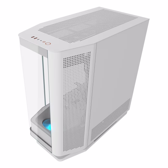 COUGAR FV270 White Mid Tower Gaming Case with Tempered Curved Glass, 120mm Reversed ARGB PWM Bottom Fan pre-installed, Compatible with reverse cable/connector motherboard |  3858M60.0002 thumbnail 3
