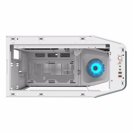 COUGAR FV270 White Mid Tower Gaming Case with Tempered Curved Glass, 120mm Reversed ARGB PWM Bottom Fan pre-installed, Compatible with reverse cable/connector motherboard |  3858M60.0002 image