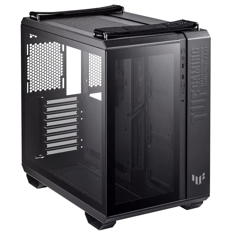 ASUS TUF Gaming GT502 Black ATX Mid-Tower Computer Case with Front Panel RGB Button, USB 3.2 Type-C and 2x USB 3.0 Ports, 2- way Graphic Card Mounting Orientation Compatible, 360mm and 280mm Radiator | 90DC0090-BC9000 thumbnail 7