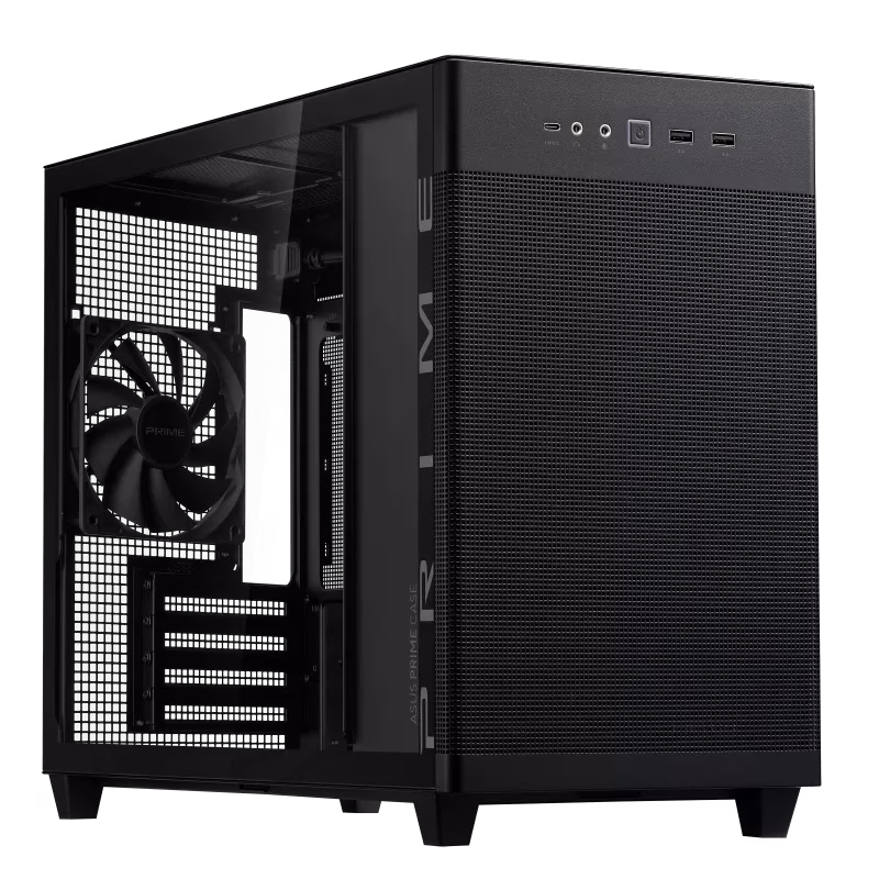 ASUS Prime AP201 Tempered Glass MicroATX Computer Case, Removable Dust Filter, Up to 360mm Radiator Support, Up to 4 Fans, Black | 90DC00G0-B39010 – Buy Online