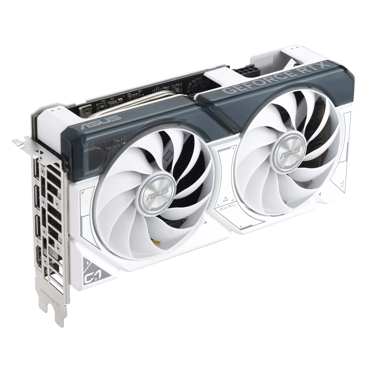 ASUS Dual GeForce RTX??? 4060 Ti White OC Edition 8GB GDDR6 with two powerful Axial-tech fans and a 2.5-slot design for broad compatibility, 2 Year Warranty | 90YV0J42-M0NA00 thumbnail 6
