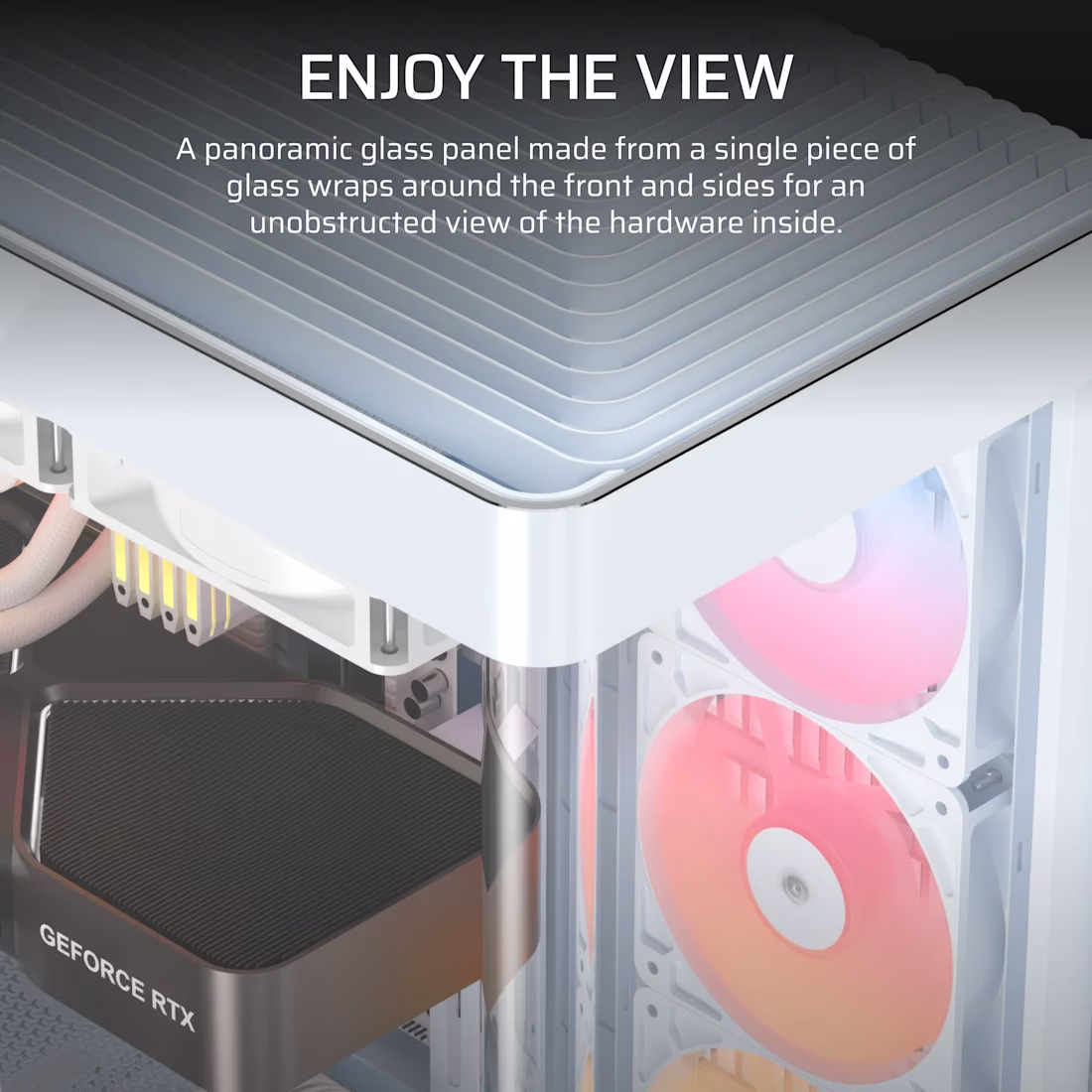 CORSAIR FRAME 4500X RS-R ARGB White Panoramic Mid-Tower Case, Curved Glass, 3x Reverse Fans, Reverse-Connector Support, White | CC-9011315-WW thumbnail 2