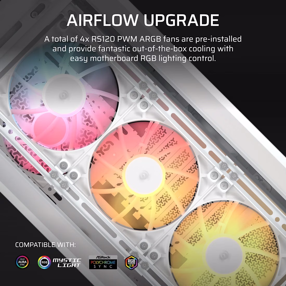 CORSAIR FRAME 4000D LCD RS ARGB White Mid-Tower Case, 14.5" Touchscreen, Reverse-Connector Support, 4x ARGB Fans, White |  CC-9011327-WW thumbnail 4