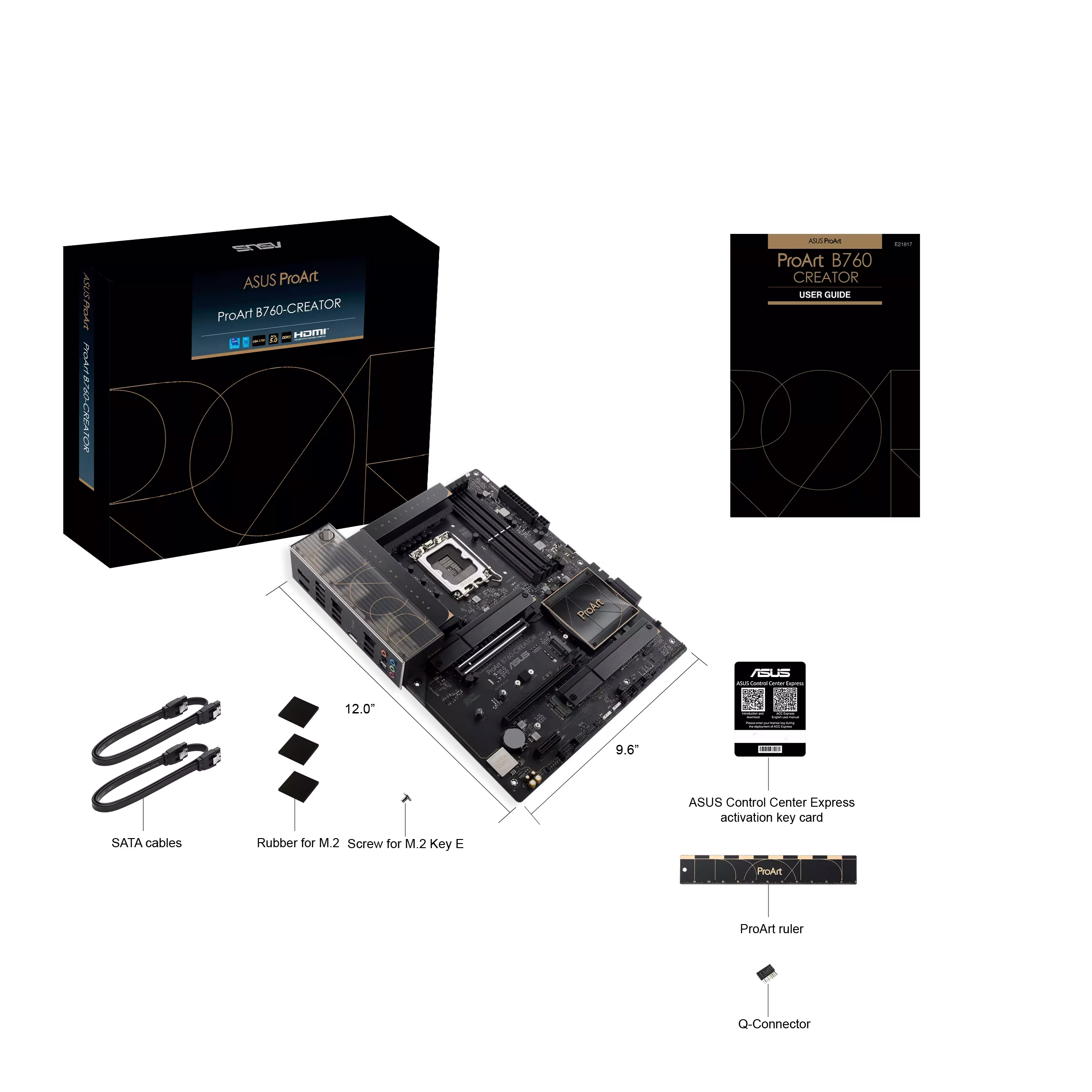 Asus ProArt B760-CREATOR DDR5 Motherboard, LGA1700 Socket, Intel B760 Chipset, M.2 Heatsink, PCIe 5.0, Thunderbolt 4 Header, 2.5G + 1G LAN, Max Memory 128GB 4xDIMM | 90MB1F20-M1EAY0 thumbnail 2