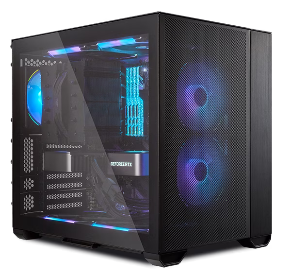 Lian Li O11 Air Mini ATX Mini Tower Computer Case, Tempered Glass, Radiator Support Up to 280mm, 5/7 Expansion Slots, Front 2x140mm PWM Fan, Aluminum Panel, Black | G99.O11AMX.00 image