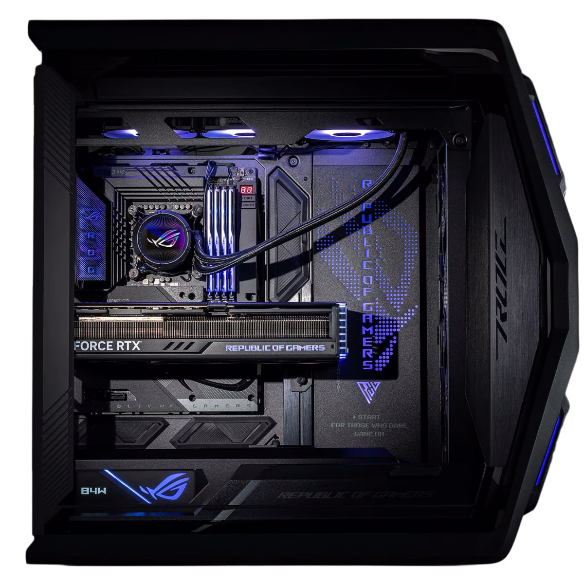 ASUS Powered Cableless Gaming & Rendering PC, Core I9 14900KS 14th Gen, Strix NVIDIA 4090 24GB, 64GB (2x32GB) 6400MTs, 4TB NVMe SSD, 1000W thumbnail 2