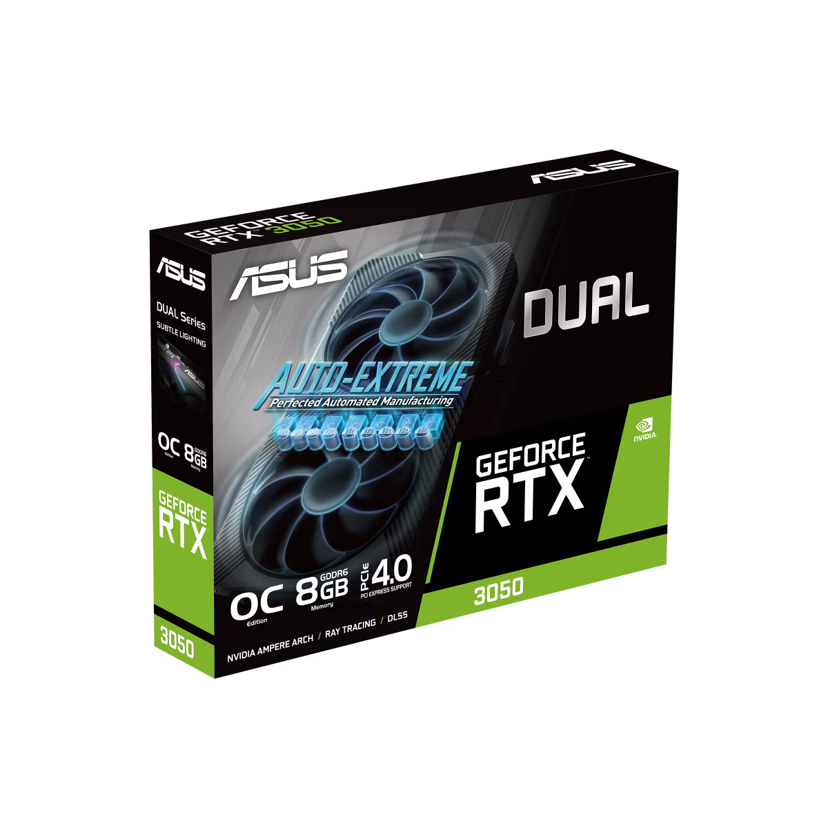 ASUS Dual Nvidia GeForce RTX 3050 V2 OC Edition 8GB GDDR6 128-bit Graphic card, 2560 CUDA Core, 1852 MHz Max Boost, Clock, 7680 x 4320 Max Resolution, 14 Gbps Memory, 2 Year Warranty, Black | 90YV0GH6-M0NA00 thumbnail 2