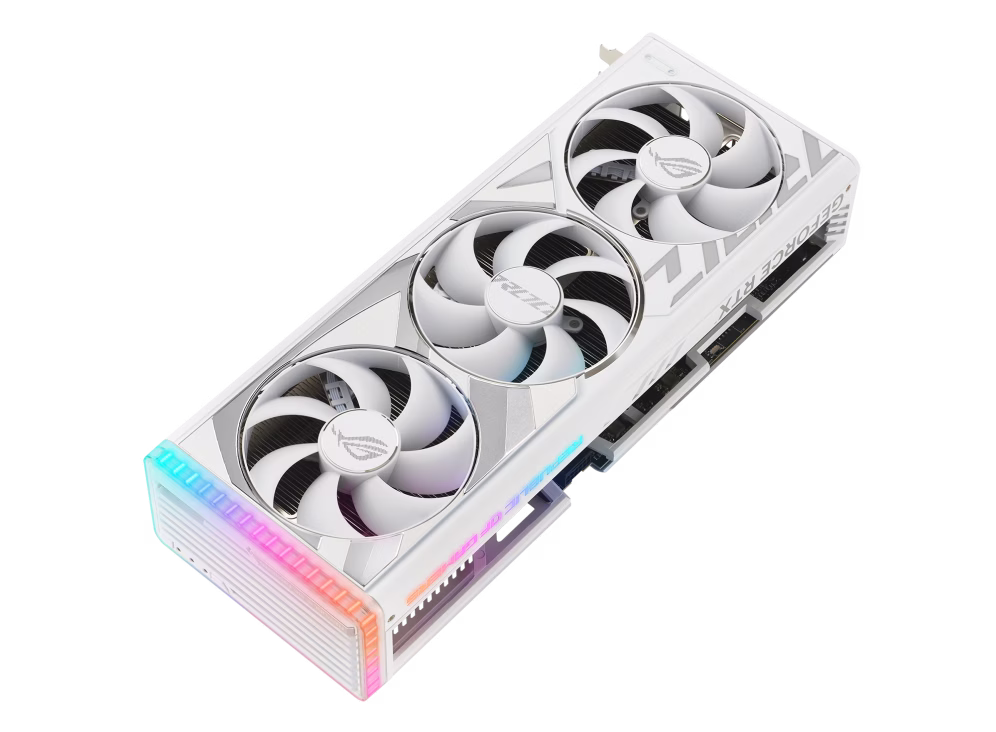 ASUS ROG STRIX GAMING RTX 4090 OC Graphics Card, 24GB GDDR6X 384-bit Memory, 16384 CUDA Cores, 2610 MHz Engine Clock, 21Gbps Memory Speed, PCI E 4.0, 2x HDMI, 3x DP, HDCP, White | 90YV0ID2-M0NA00  4090 WHITE  thumbnail 3