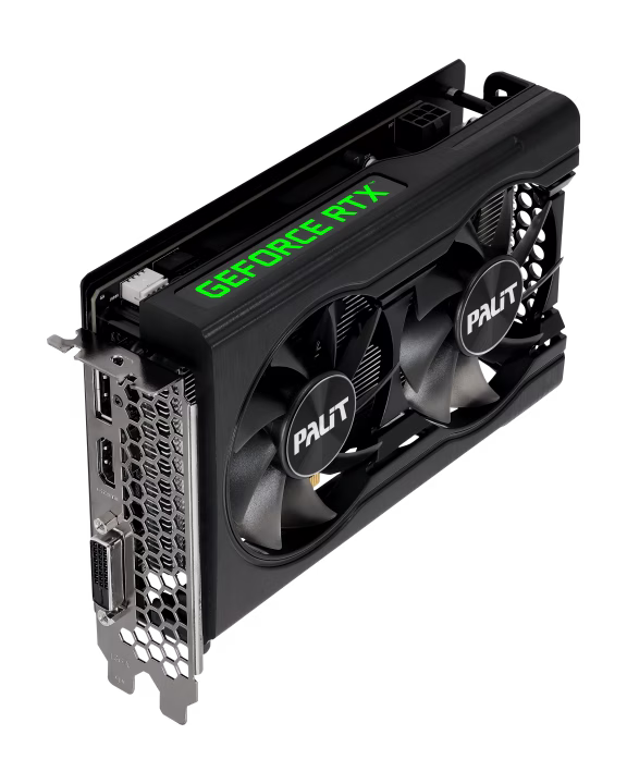 Palit NVIDIA GeForce RTX 3050 Dual 8 GB GDDR6 Graphics Card, 128 bit 14 Gbps, 2560 CUDA Cores, Core Boost 1777 MHz, DP1.4a, HDMI 2.1, Black | NE63050018P1-1070D thumbnail 4