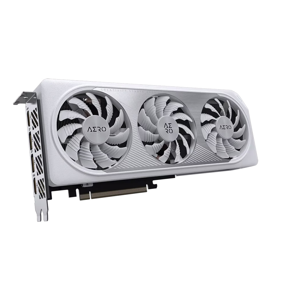 Gigabyte GeForce RTX 4060 Ti AERO OC 16GB Graphic card, 18 Gbps 128 bit DDR6, 4352 CUDA Cores, 7680x4320 Max resol, 2595 MHz Max Clock, White | GV-N406TAERO OC-16GD thumbnail 5