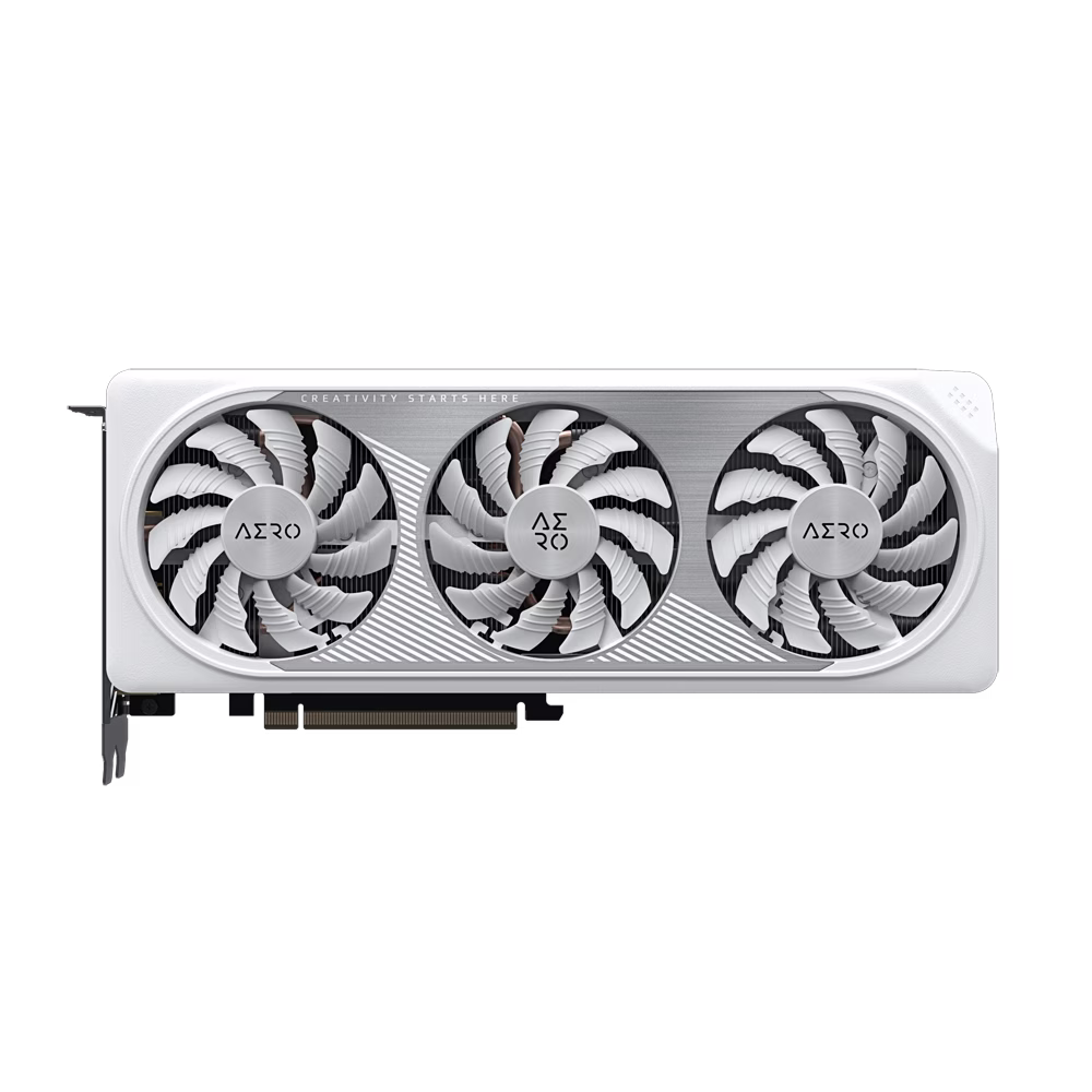 Gigabyte GeForce RTX 4060 Ti AERO OC 16GB Graphic card, 18 Gbps 128 bit DDR6, 4352 CUDA Cores, 7680x4320 Max resol, 2595 MHz Max Clock, White | GV-N406TAERO OC-16GD thumbnail 6