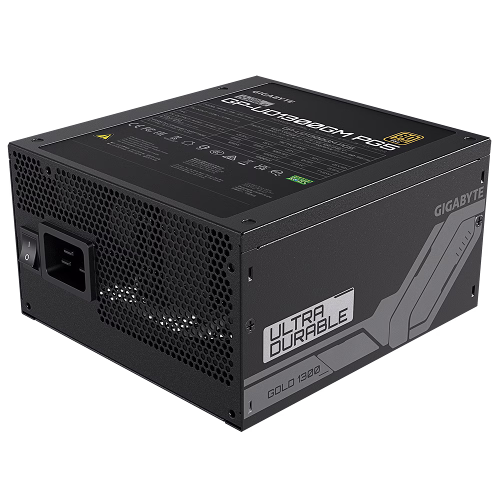 GIGABYTE UD1300GM PG5 Fully Modular Power Supply, PCIe Gen 5.0, 1300W, 80 PLUS Gold Efficiency, Double Ball Bearing Fan, ATX 12V v3.1, Black | GP-UD1300GM PG5 thumbnail 5