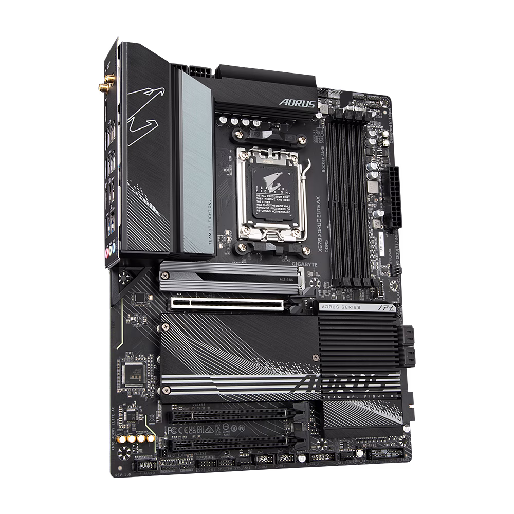 Gigabyte X670 AORUS ELITE AX DDR5 AM5 Motherboard, AMD X670 Chipset, Dual Channel DDR5, Next Generation Storage, Mega-Heatpipe & M.2 Thermal Guard, 2.5GbE LAN & Wi-Fi 6E 802.11ax, HDMI | X670 AORUS ELITE AX image