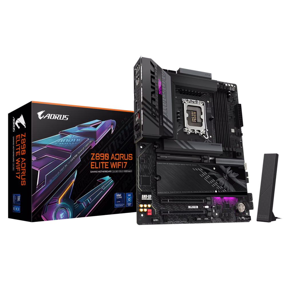 GIGABYTE Z890 Aorus Elite Wi-Fi 7 LGA 1851 DDR5 ATX Motherboard, 4x DIMM Slot, Up to 256GB Max Memory, Wi-Fi 7 & BT 2.4, 1x PCIe 5.0 x16, 4x M.2 Slots, Black | Z890 A ELITE WIFI7 – Buy Online