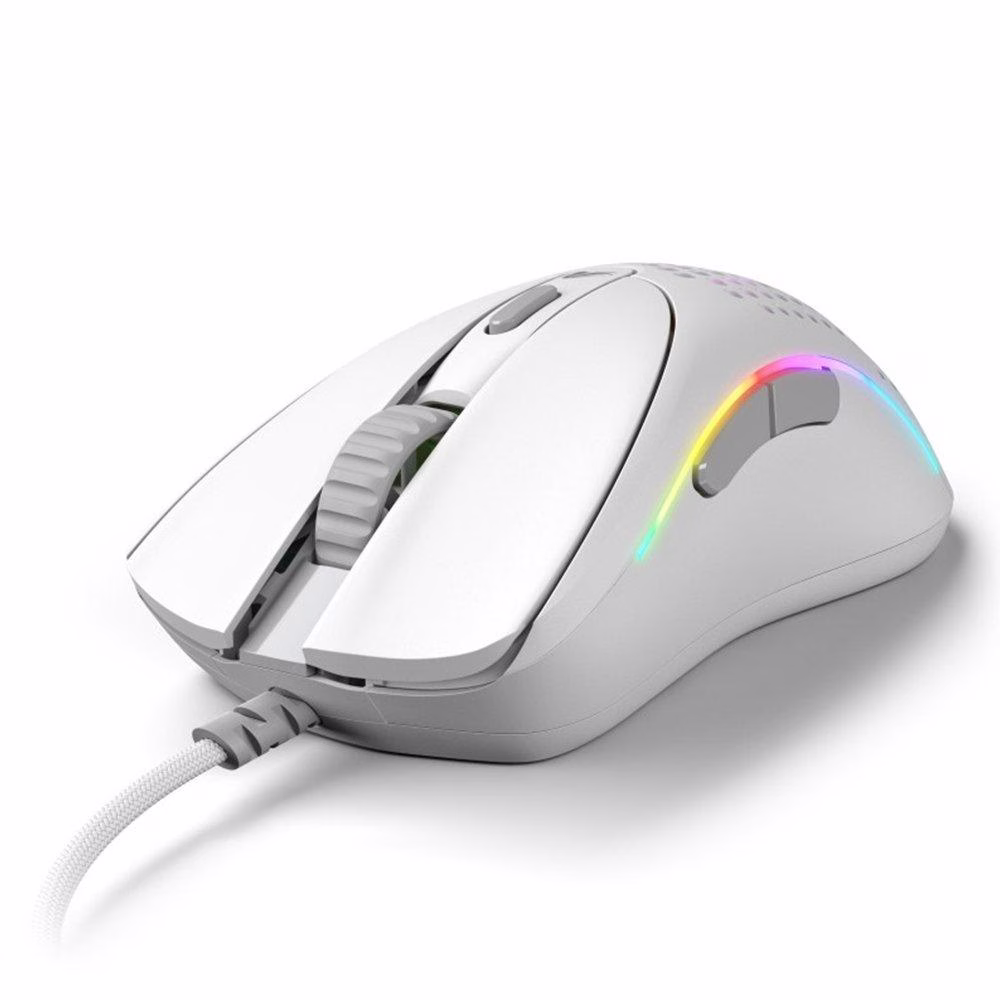 Glorious Model D 2 Wired RGB Gaming Mouse, Ergonomic Shape with 6 buttons, 26,000 DPI BAMF 2.0 Optical Sensor, White | GLO-MS-DV2-MW  image