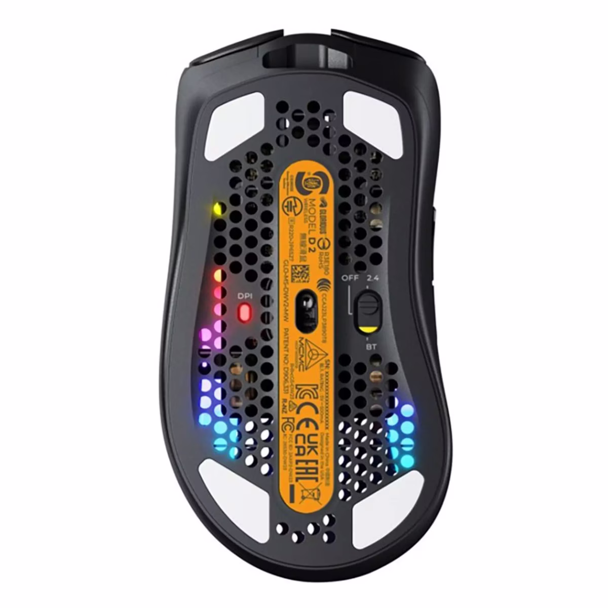 Glorious Model D 2 Wireless RGB Gaming Mouse, 26,000 DPI BAMF 2.0 Sensor, 2.4 GHz, Bluetooth, and Wired, Ergonomic shape with 6 buttons, Black | GLO-MS-DWV2-MB thumbnail 4