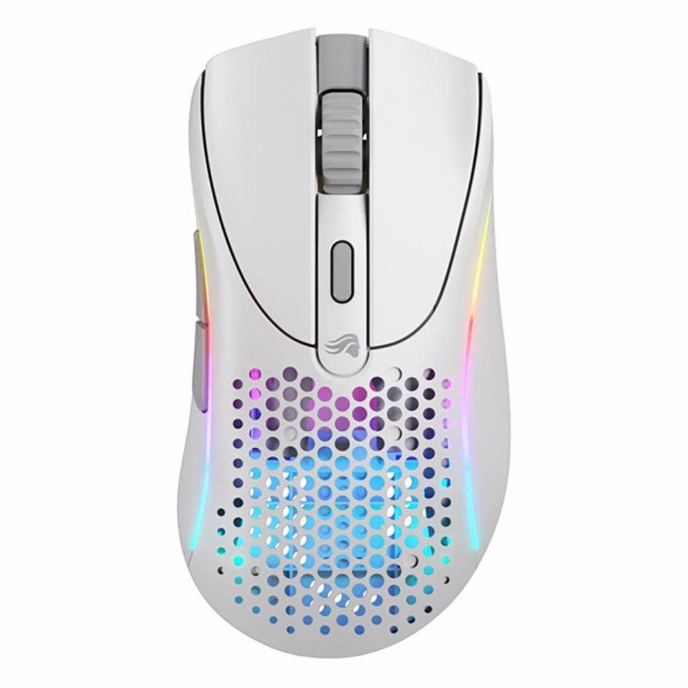 Glorious Model D 2 Wireless RGB Gaming Mouse, 26,000 DPI BAMF 2.0 Sensor, 2.4 GHz, Bluetooth, and Wired, Ergonomic shape with 6 buttons, White | GLO-MS-DWV2-MW image
