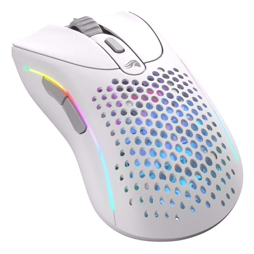 Glorious Model D 2 Wireless RGB Gaming Mouse, 26,000 DPI BAMF 2.0 Sensor, 2.4 GHz, Bluetooth, and Wired, Ergonomic shape with 6 buttons, White | GLO-MS-DWV2-MW thumbnail 3