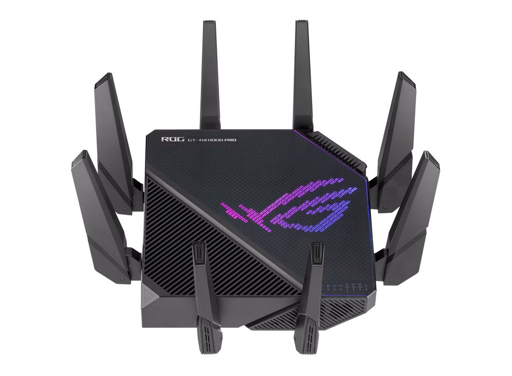 ASUS ROG Rapture GT-AX11000 Pro  GT-AX11000 Pro Tri-Band WiFi 6 gaming router, 2.5G port, 10G port, enhanced hardware, ASUS RangeBoost Plus, 5.9 GHz, Triple-level game acceleration, free network security and AiMesh support | 90IG0720-MU2A00 image