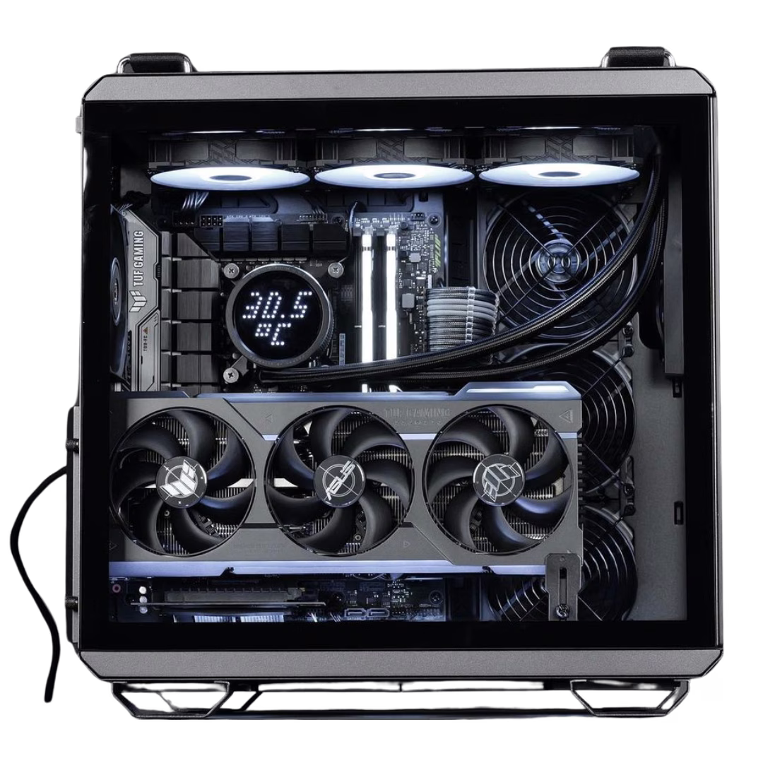 ASUS Powered Threadripper 7980X Workstation & Rendering PC, AMD Ryzen Threadripper 7980X 64 Cores 128 Threads, NVIDIA RTX 6000 24GB, 384GB DDR5 RAM 4800MHz, 4TB SSD Gen 4, 1000W 80 PLATINUM  PSU, 360mm??Liquid??Cooler thumbnail 3