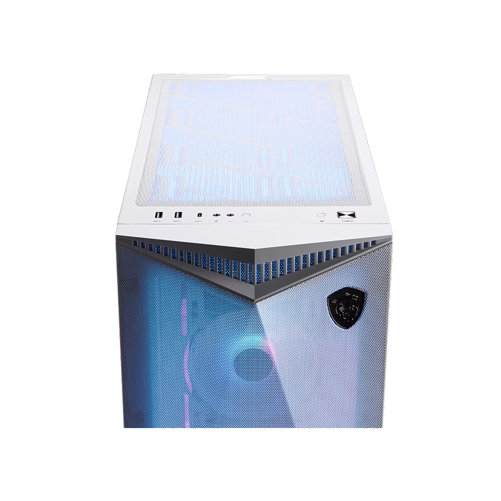 MSI MPG GUNGNIR 300R AIRFLOW / WHITE Mid-Tower Case, 4 x 120mm ARGB fans pre-installed, One-piece 1mm perforated front panel, supporting dual 360mm AIO liquid cooler at front/top and Push-Pull setup, Motherboard Supports Upto E-ATX, | 306-7G21W21-W57 thumbnail 4