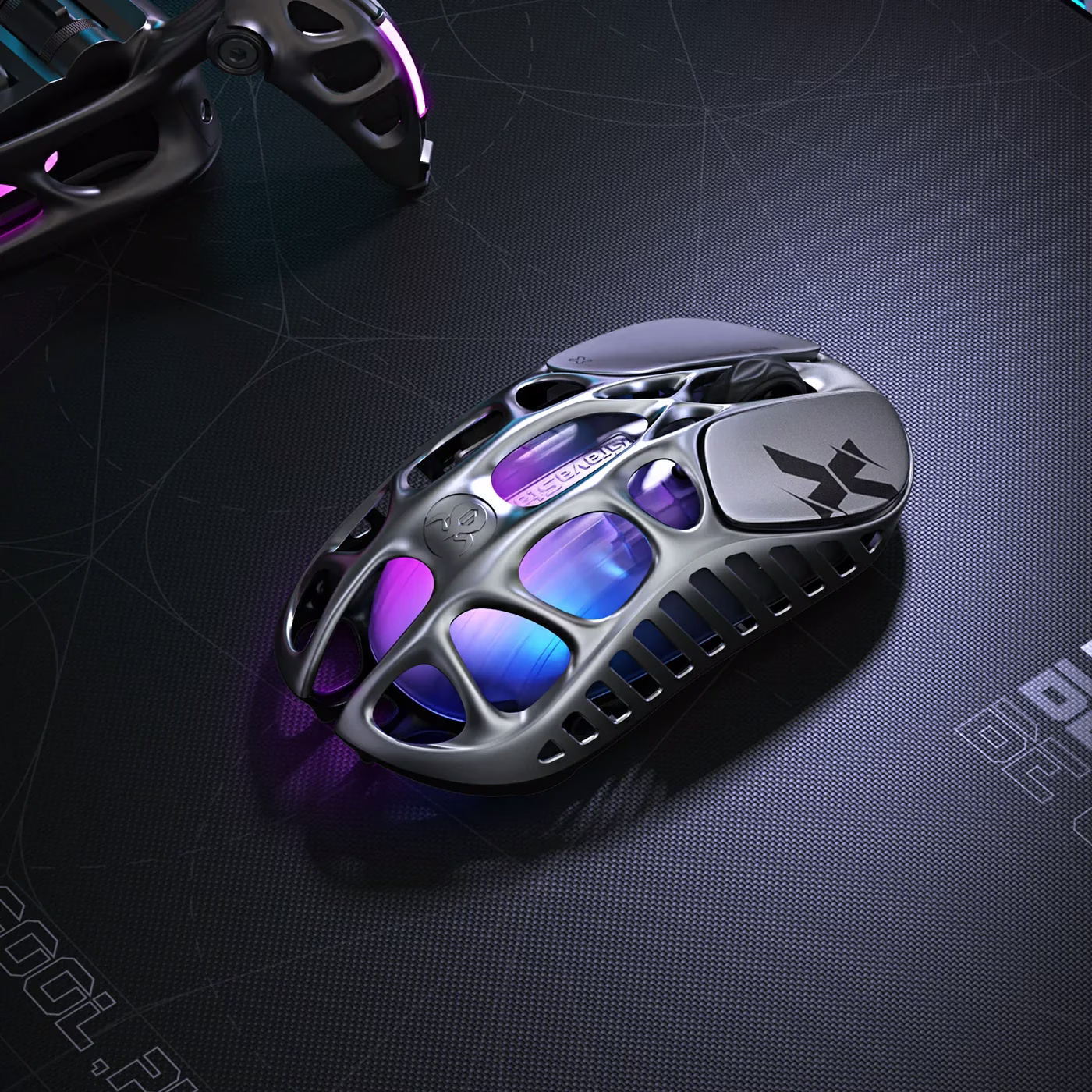 Gravastar Mercury X Magnesium Alloy Frame Wireless Gaming mouse, 1,000 Hz, 32,000 DPI, Interstellar Silver thumbnail 2