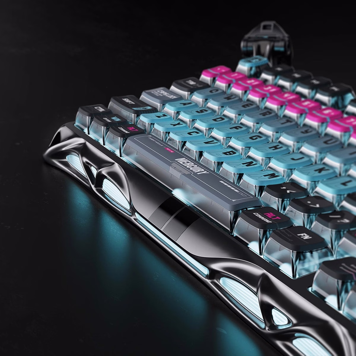 GravaStar Mercury V75 Pro Gaming Keyboard, Special Edition, 75% Layout, Jade Gaming Switch, 8kHz Polling Rate, Semi-Aluminum Construction, Dynamic Rapid Trigger, Cyber Punk | GS V75 PRO_RM_EGRY thumbnail 6
