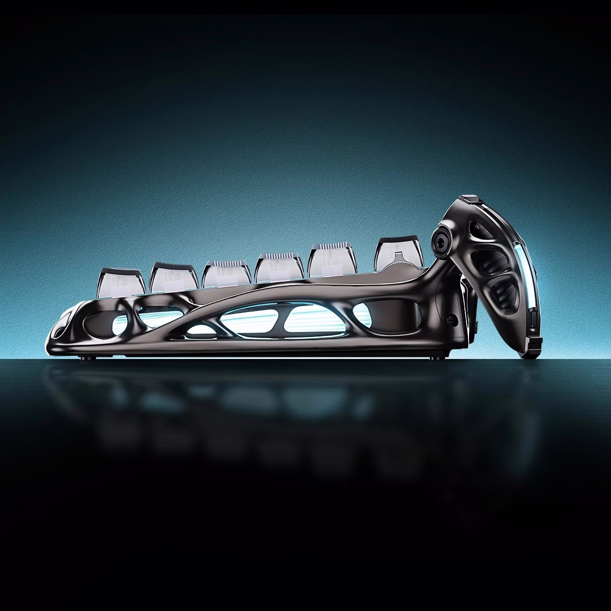 GravaStar Mercury V75 Pro Gaming Keyboard, Special Edition, 75% Layout, Jade Gaming Switch, 8kHz Polling Rate, Semi-Aluminum Construction, Dynamic Rapid Trigger, Cyber Punk | GS V75 PRO_RM_EGRY thumbnail 4