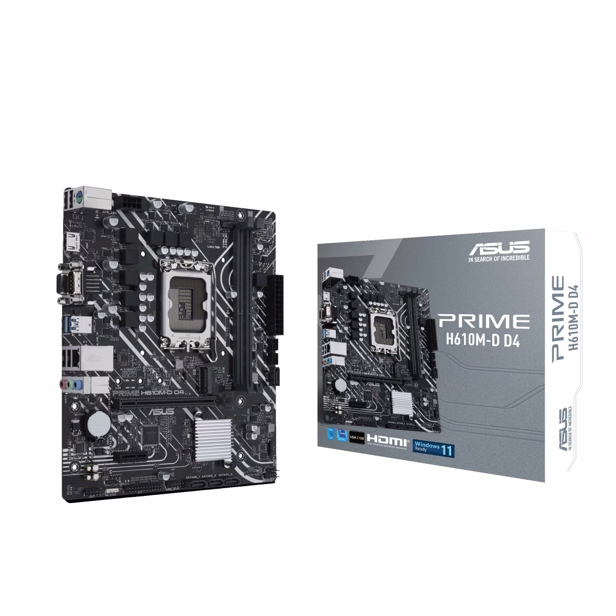 Asus Prime H610M-D D4 Mic ATX Motherboard, LGA 1700 Socket, DDR4 Support, PCIe 4.0, M.2 Slot, 1Gb Ethernet, HDMI, D-Sub, USB 3.2 Gen, SATA 6 Gbps, COM Port, LPT / RGB Header | 90MB1A00-M0EAY0 thumbnail 5
