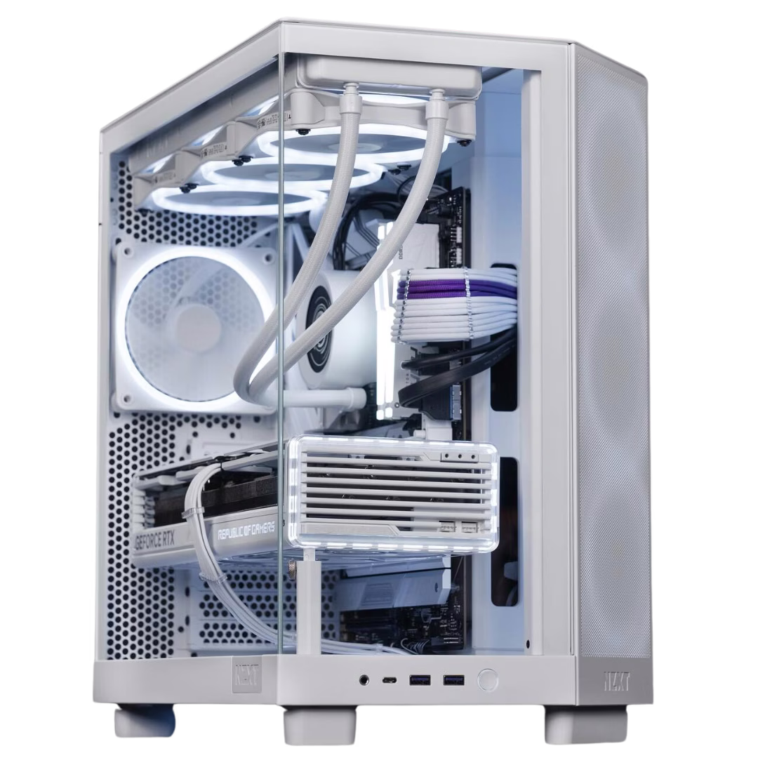 AMD MAGIC  Gaming PC - AMD Ryzen 7 7800X3D 8 Cores 16 Threads, NVIDIA RTX 4080 SUPER 16GB, 32GB DDR5 RAM 6400MHz, 1TB SSD NVMe, 850W 80 PLUS Gold PSU, NZXT 360mm Liquid Cooler, Wi-Fi + BT image