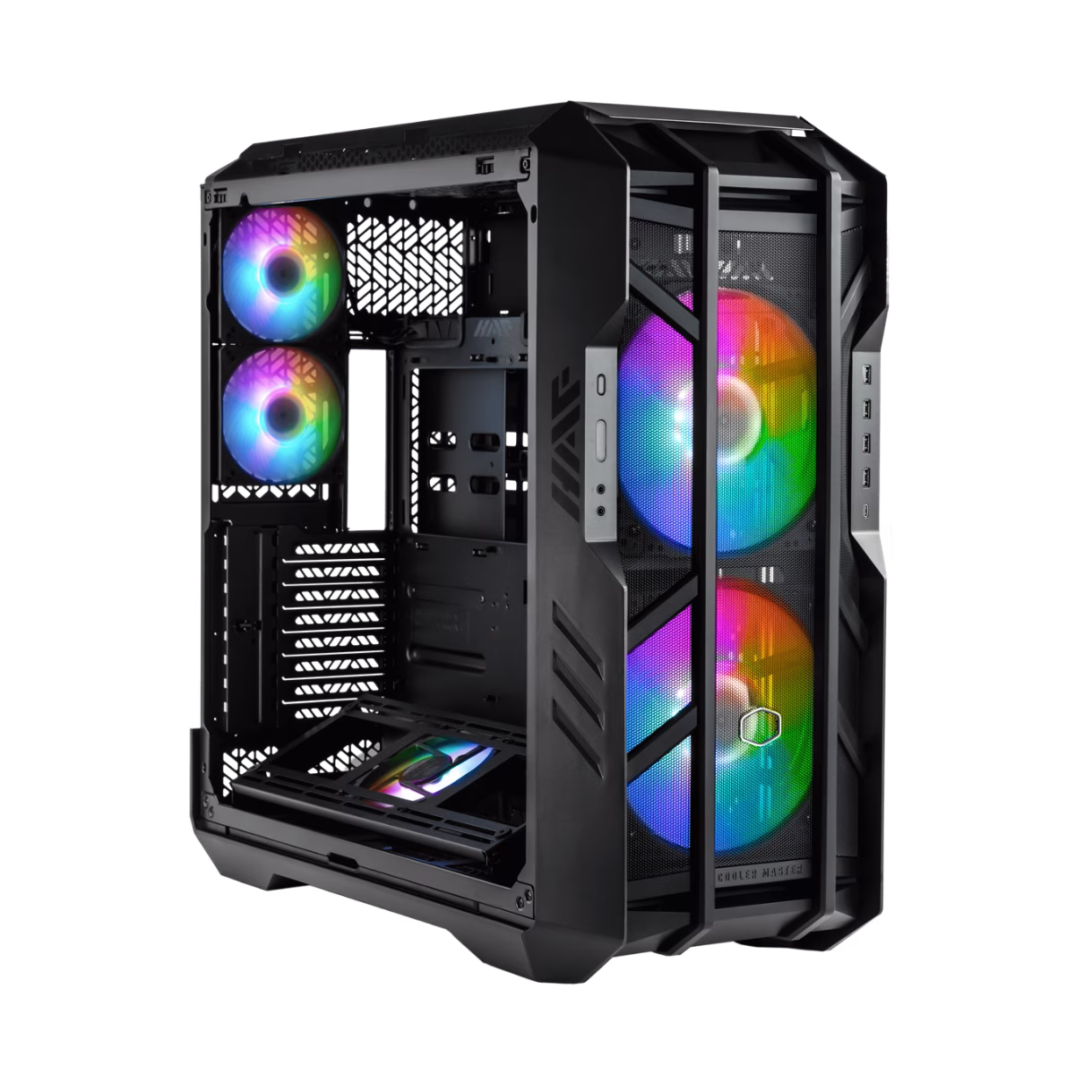 Cooler Master HAF 700 Full Tower Computer Case, 2x SickleFlow 20cm aRGB & 3x 12cm aRGB Included Fans, Up to 480mm Radiator & 17x Fan Support, Tempered Glass Side Panel, Grey | H700-IGNN-S00 thumbnail 3