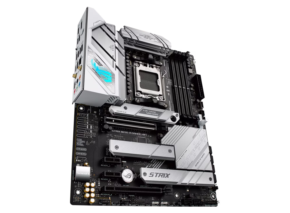 Asus Rog Strix B650-A Gaming Wi-Fi ATX DDR5 Motherboard, AMD Socket AM5, B650 Chipset, 2.5Gb Ethernet, Bluetooth, WiFi 6E 6GHz, Max 128GB 4xDIMM Memory, PCIe 4.0x16, 3xM.2 Slot | 90MB1BP0-M0EAY0 thumbnail 2