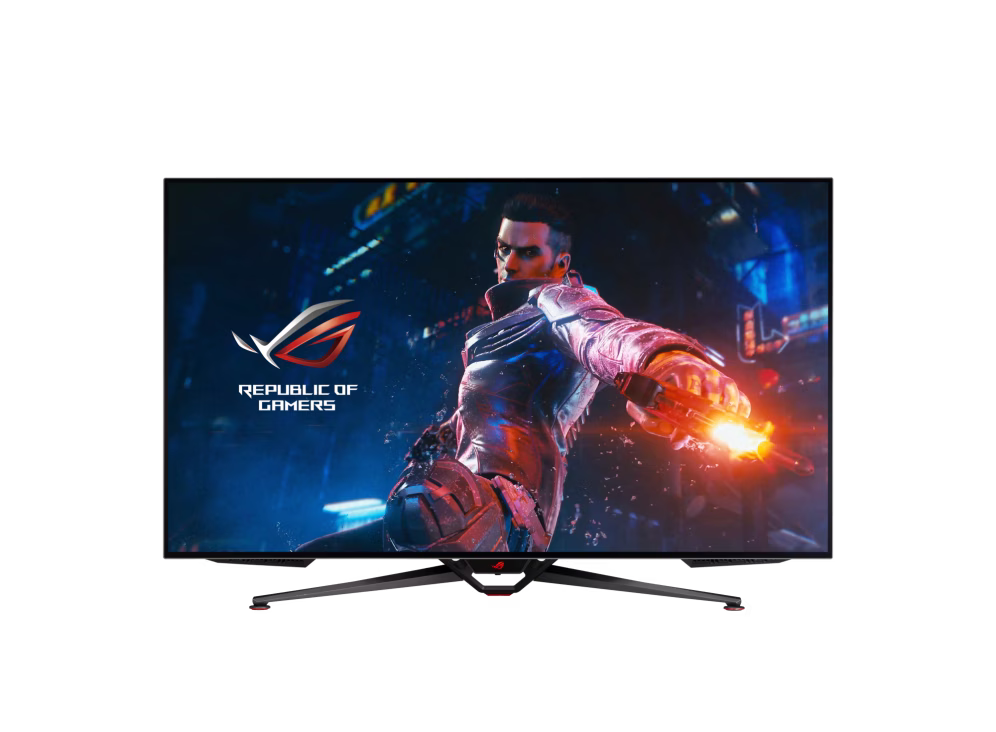 ASUS ROG Swift OLED PG48UQ 48" Gaming Monitor, 138Hz Refresh Rate, 0.1ms Response Time, G-SYNC Compatible, 1.07M Colors, 2x Speakers, 2x HDMI, 1xDP, 4x USB 3.2, Black | 90LM0840-B01970 image