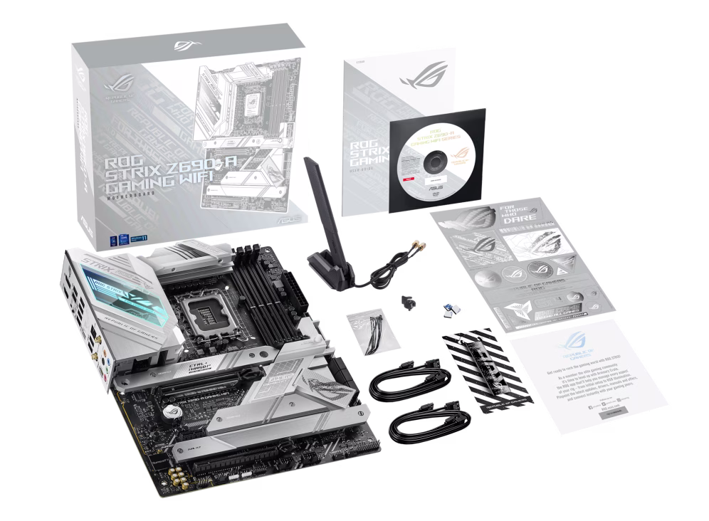 ROG STRIX Z690-A GAMING WIFI  Intel?? Z690 LGA 1700 ATX motherboard with PCIe?? 5.0, 16+1 DrMos, DDR5, Two-Way AI Noise Cancelation, AI Overclocking, AI Cooling, AI Networking, WiFi 6E, Intel 2.5 Gb Ethernet, four M.2 slots with heatsinks PCIe 4.0 NVMe??  thumbnail 8