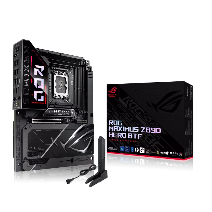ASUS ROG Maximus Z890 Hero BTF LGA 1851 ATX Motherboard, Intel Z890 Chipset,4x DIMM DDR5 Slot, Up to 256GB Max Memory, 1x PCIe 5.0 x16 SafeSlot, 6x M.2 Slots, WiFi & BT Connectivity | 90MB1KG0-M0EAY0 thumbnail 3
