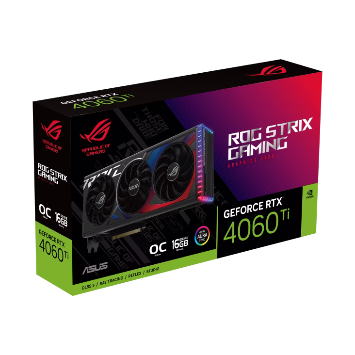 ASUS ROG STRIX GAMING GEFORCE RTX 4060TI 16GB OC EDITION GDDR6 3FAN,ROG-STRIX-RTX4060TI-O16G-GAMING,90YV0JI0-M0NA00,4711387277362,197105277366 thumbnail 6