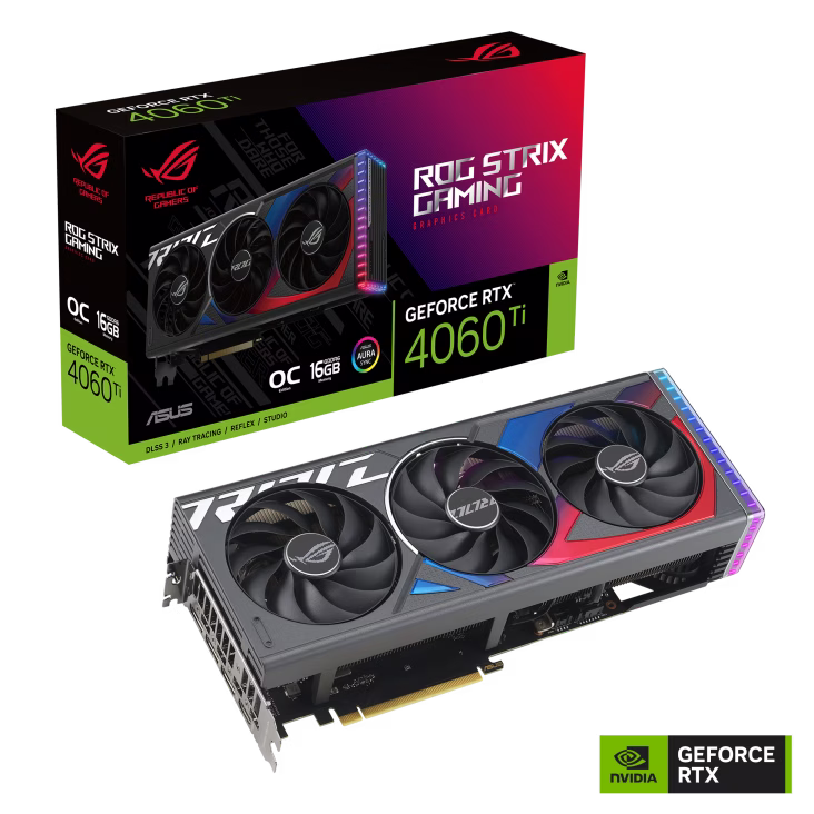 ASUS ROG STRIX GAMING GEFORCE RTX 4060TI 16GB OC EDITION GDDR6 3FAN,ROG-STRIX-RTX4060TI-O16G-GAMING,90YV0JI0-M0NA00,4711387277362,197105277366 thumbnail 9