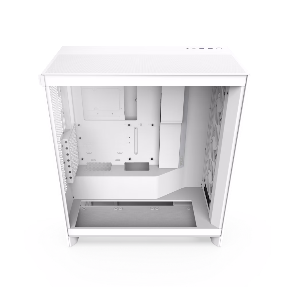 NZXT H7 Flow RGB Mid-Tower ATX Airflow Case with RGB Fans, Motherboard Support upto E-ATX, Ultra-Clear Tempered Glass, F360 RGB Core Single-frame Fan, Supports up to a 420mm Radiator, 10-Fan Capacity, White | CM-H72FW-R1 thumbnail 2